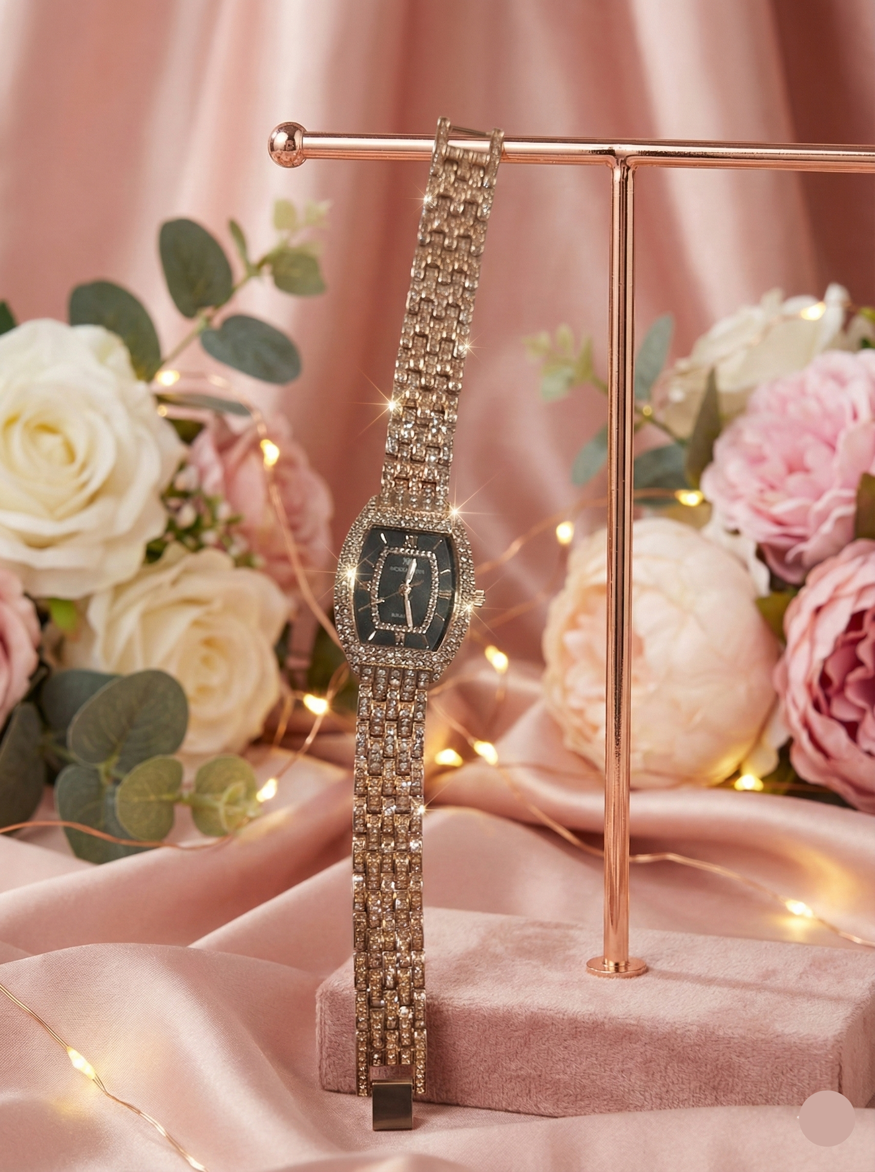 "Gilded Radiance" Iced-Out Watch