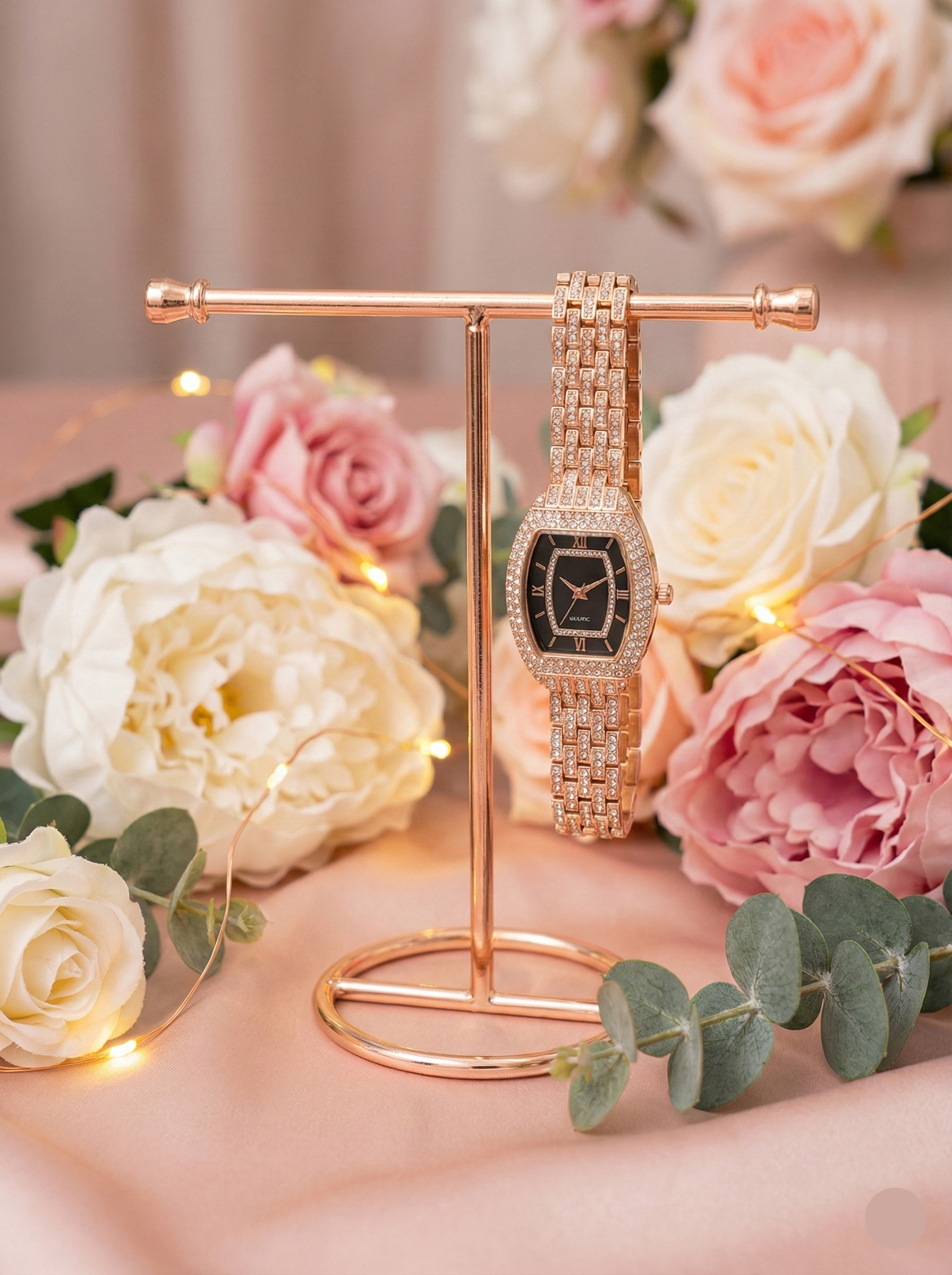 "Gilded Radiance" Iced-Out Watch