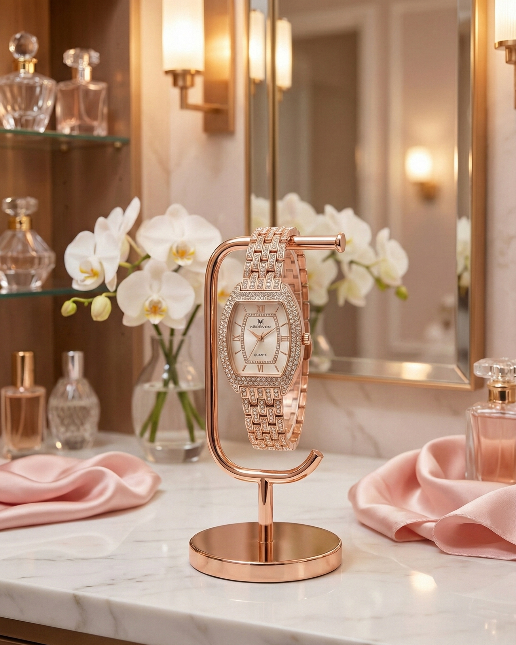 "Gilded Radiance" Iced-Out Watch