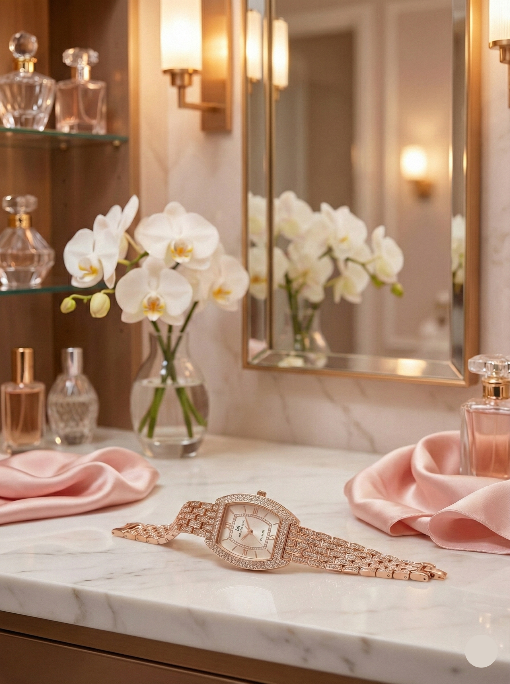 "Gilded Radiance" Iced-Out Watch