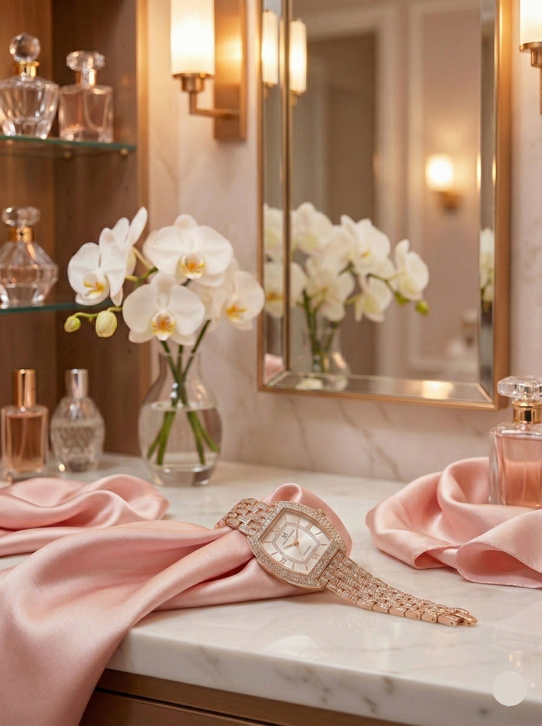 "Gilded Radiance" Iced-Out Watch