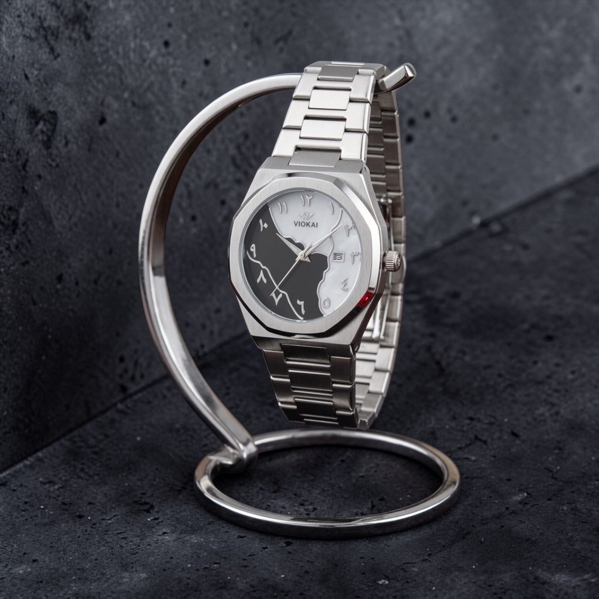 World Dial  Brushed Steel Finish
